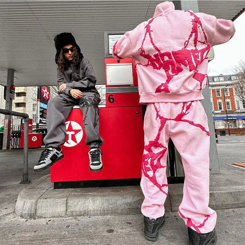 Y2K Style Streetwear Zip Hoodie