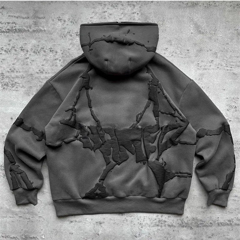 Y2K Style Streetwear Zip Hoodie