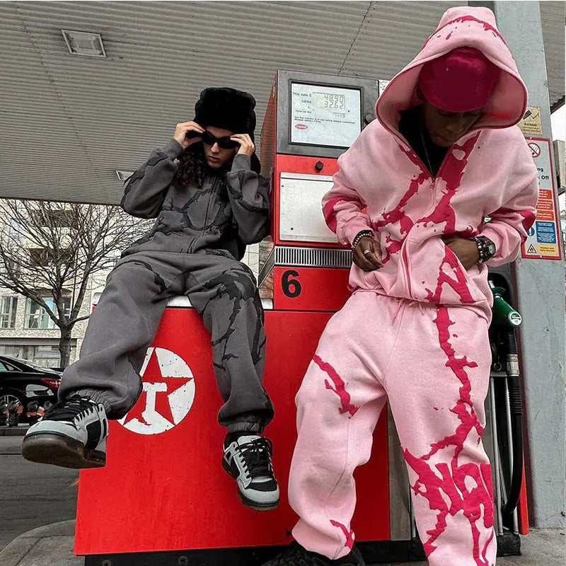 Y2K Style Streetwear Zip Hoodie