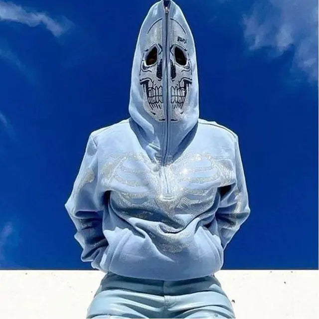 Women’s Skull Rhinestone Oversized Hoodie