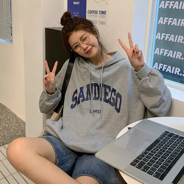 Women’s Autumn Contrast Color Slim Hoodie