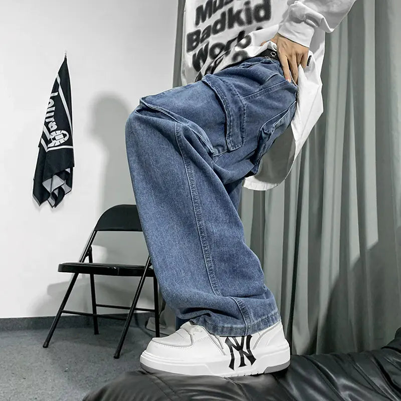 Multi-Pocket Streetwear Jeans