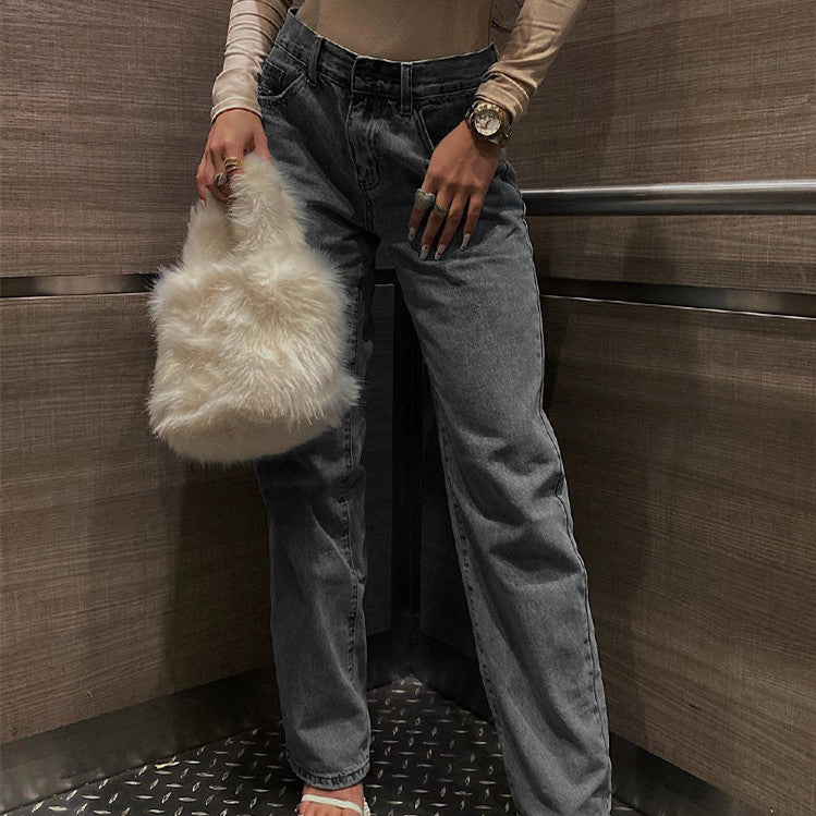 High Waist Ripped Slim Jeans for Women
