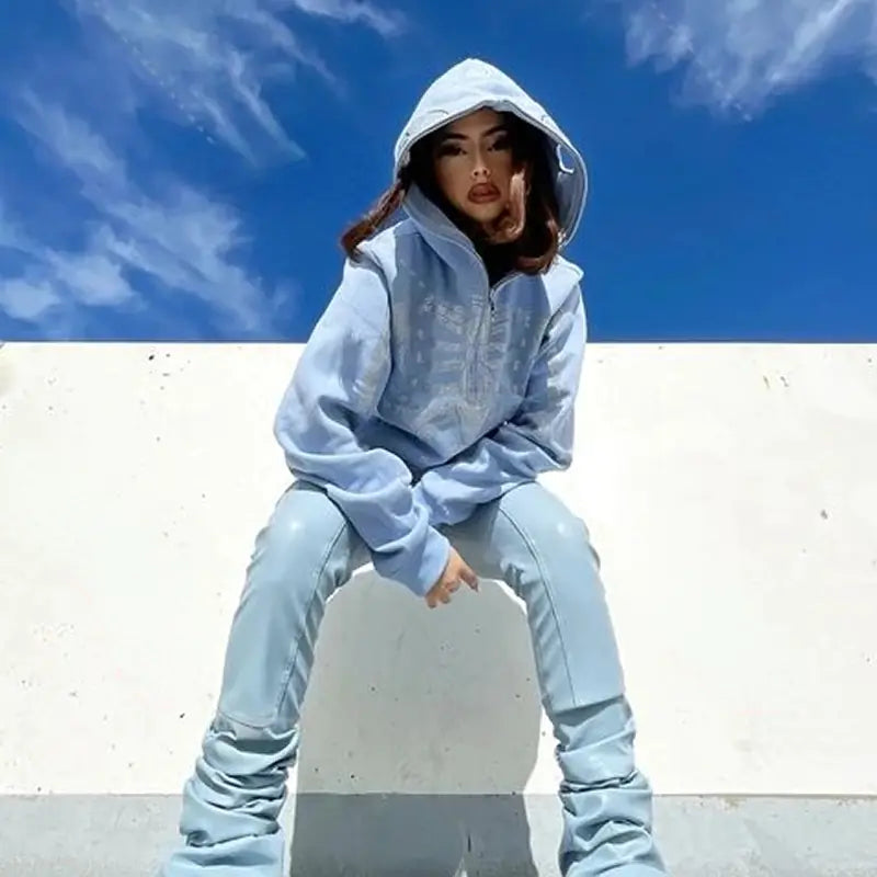 Women’s Skull Rhinestone Oversized Hoodie