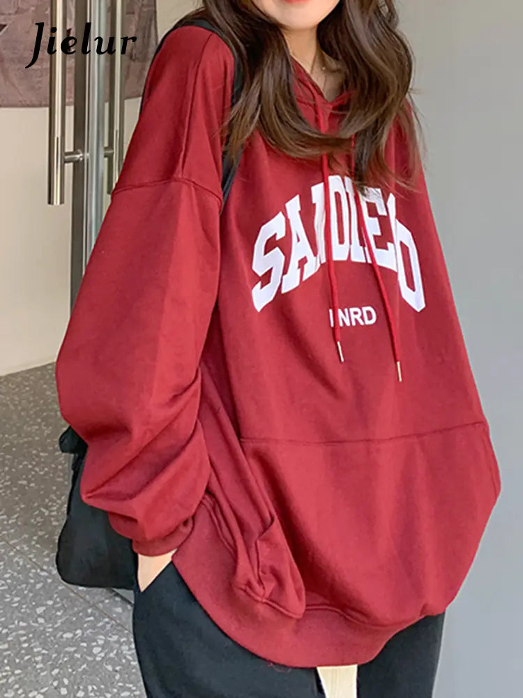 Women’s Autumn Contrast Color Slim Hoodie