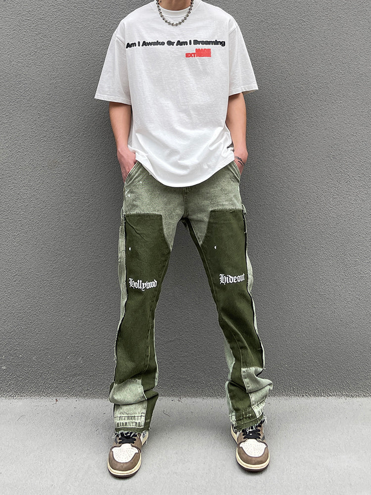 High Street Heavy Wash Flared Pants