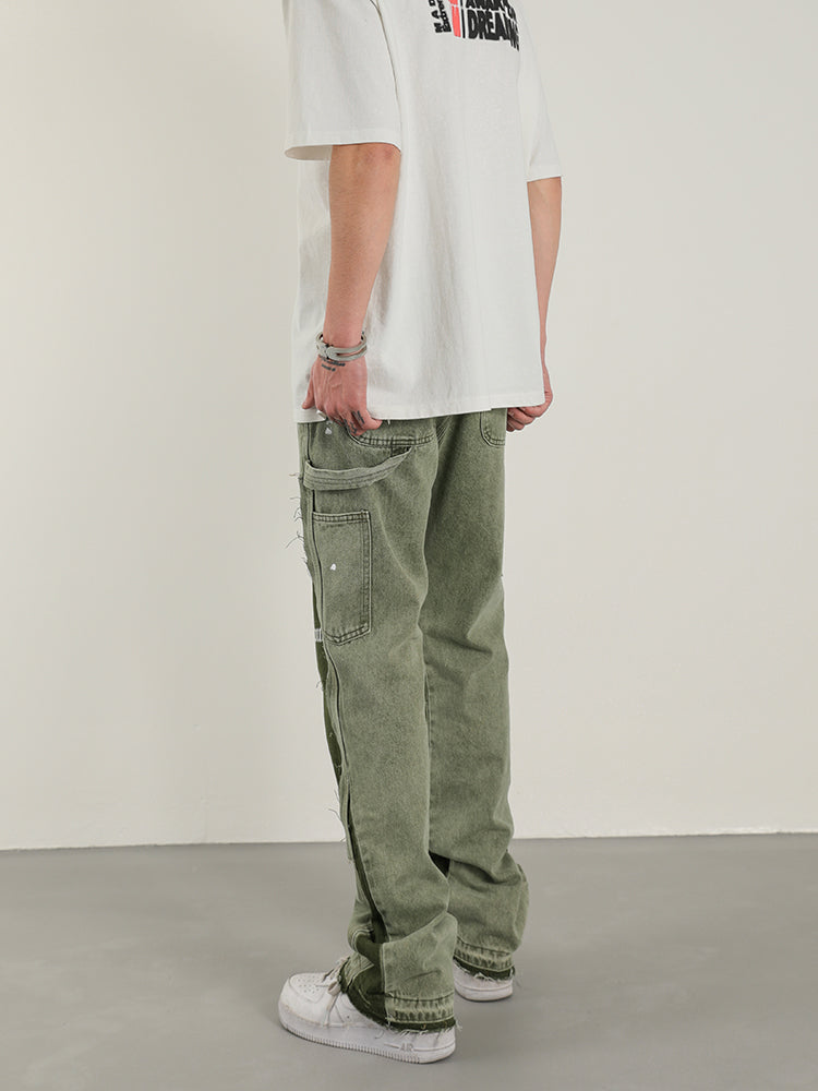 High Street Heavy Wash Flared Pants