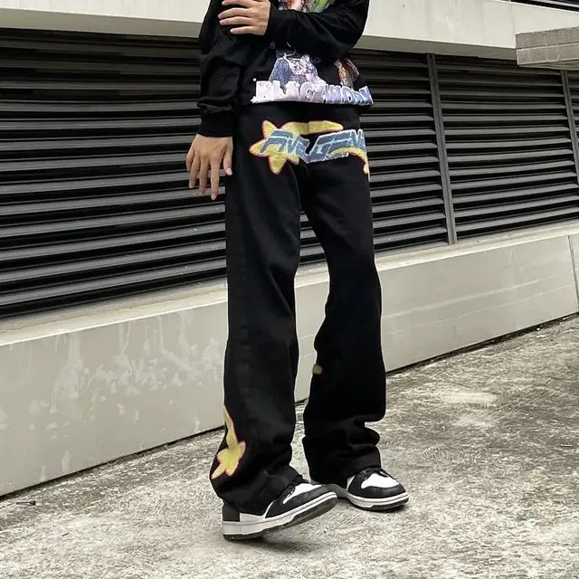 Starlite Graffiti Wide-Leg Jeans
