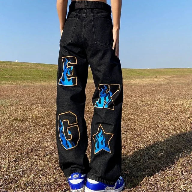 Retro American Hip-Hop Wide Leg Jeans
