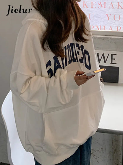 Women’s Autumn Contrast Color Slim Hoodie
