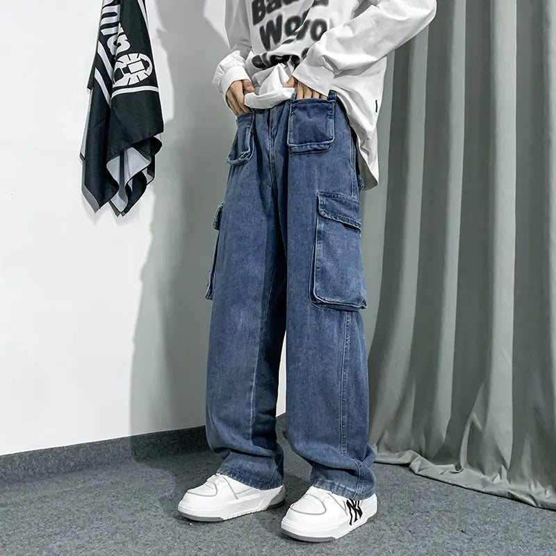 Multi-Pocket Streetwear Jeans