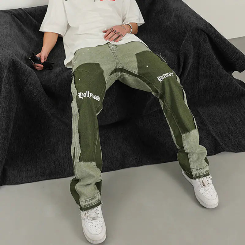High Street Heavy Wash Flared Pants