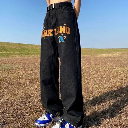 Retro American Hip-Hop Wide Leg Jeans