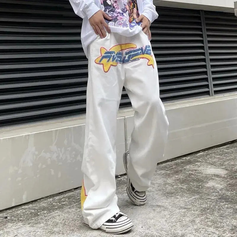 Starlite Graffiti Wide-Leg Jeans