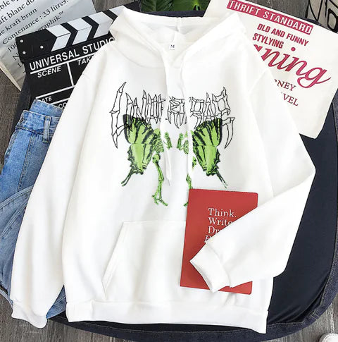 Gothic Letter Butterfly Couple Loose Sweatshirt